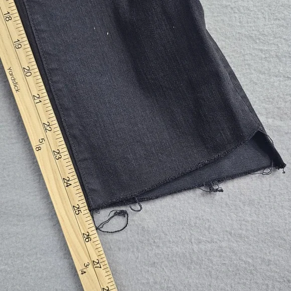 Mother Jeans Women 26 The Insider Step Crop Fray Jeans Not Guilty Black Wash NWT